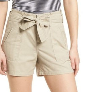 Caslon Belted Twill Shorts Tan Oxford - Size 12